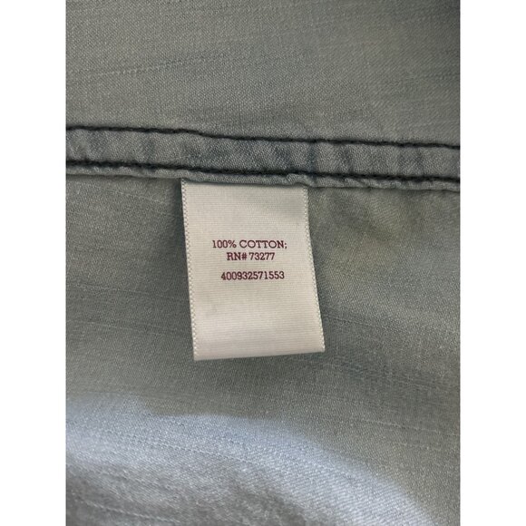 SO Perfect Shirt Womens Medium Chambray Denim Long Sleeve Button Western Top - Picture 6 of 11